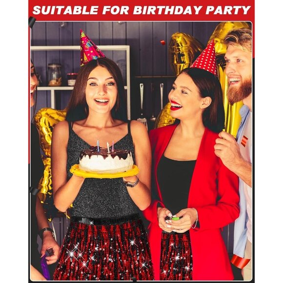 Sequined Belly Dance Skirt Fringe Costume Women Halloween Party Gift - Picture 5 of 5